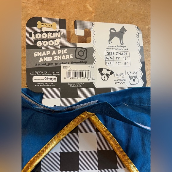 Woof Pet Bandana New Big Bro Size L/XL 15-18 in NWT Pregnancy Announcement - Picture 6 of 9